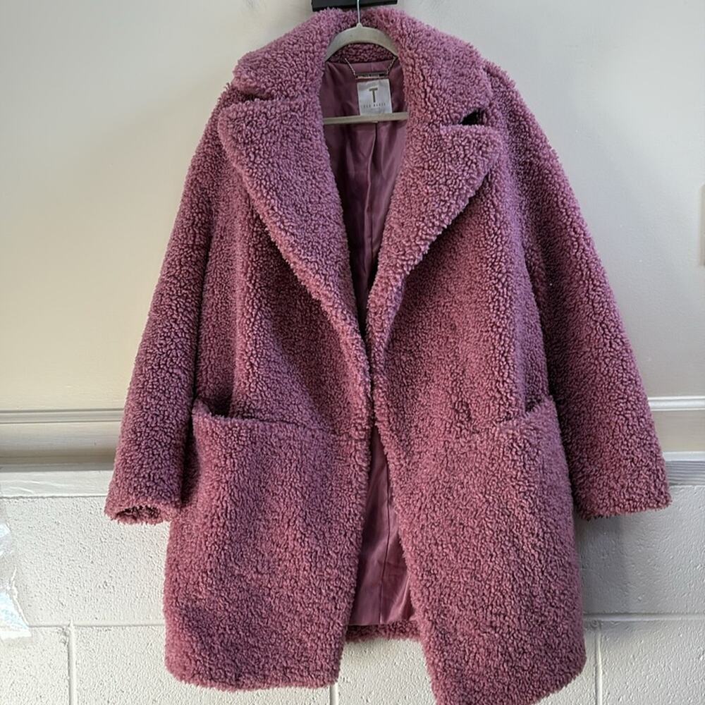 Ted Baker women’s Small Blush Pink Faux Fur lined coat